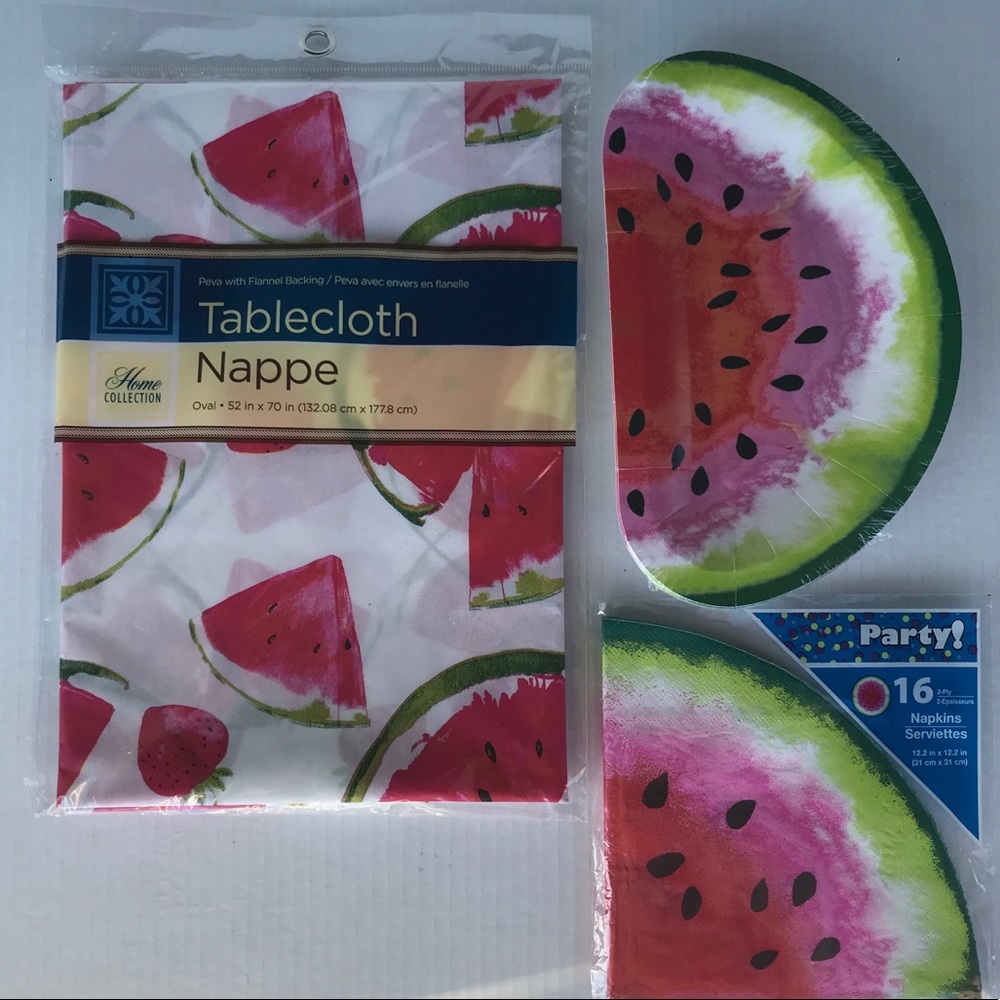 Watermelon Party Supplies - Watermelon Peva Tablecloth Snack Plates And …